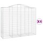 vidaXL Kaarevat kivikorit 4 kpl 200x50x160/180 cm galvanoitu rauta hinta ja tiedot | Aidat ja tarvikkeet | hobbyhall.fi