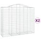 vidaXL Kaarevat kivikorit 2 kpl 200x50x160/180 cm galvanoitu rauta hinta ja tiedot | Aidat ja tarvikkeet | hobbyhall.fi