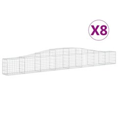 vidaXL Kaarevat kivikorit 8 kpl 400x30x40/60 cm galvanoitu rauta hinta ja tiedot | Aidat ja tarvikkeet | hobbyhall.fi