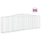 vidaXL Kaarevat kivikorit 6 kpl 400x30x120/140 cm galvanoitu rauta hinta ja tiedot | Aidat ja tarvikkeet | hobbyhall.fi