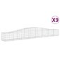 vidaXL Kaarevat kivikorit 9 kpl 400x50x40/60 cm galvanoitu rauta hinta ja tiedot | Aidat ja tarvikkeet | hobbyhall.fi