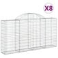 vidaXL Kaarevat kivikorit 8 kpl 200x30x100/120 cm galvanoitu rauta hinta ja tiedot | Aidat ja tarvikkeet | hobbyhall.fi