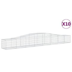 vidaXL Kaarevat kivikorit 10 kpl 400x50x40/60 cm galvanoitu rauta hinta ja tiedot | Aidat ja tarvikkeet | hobbyhall.fi