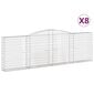 vidaXL Kaarevat kivikorit 8 kpl 400x30x120/140 cm galvanoitu rauta hinta ja tiedot | Aidat ja tarvikkeet | hobbyhall.fi