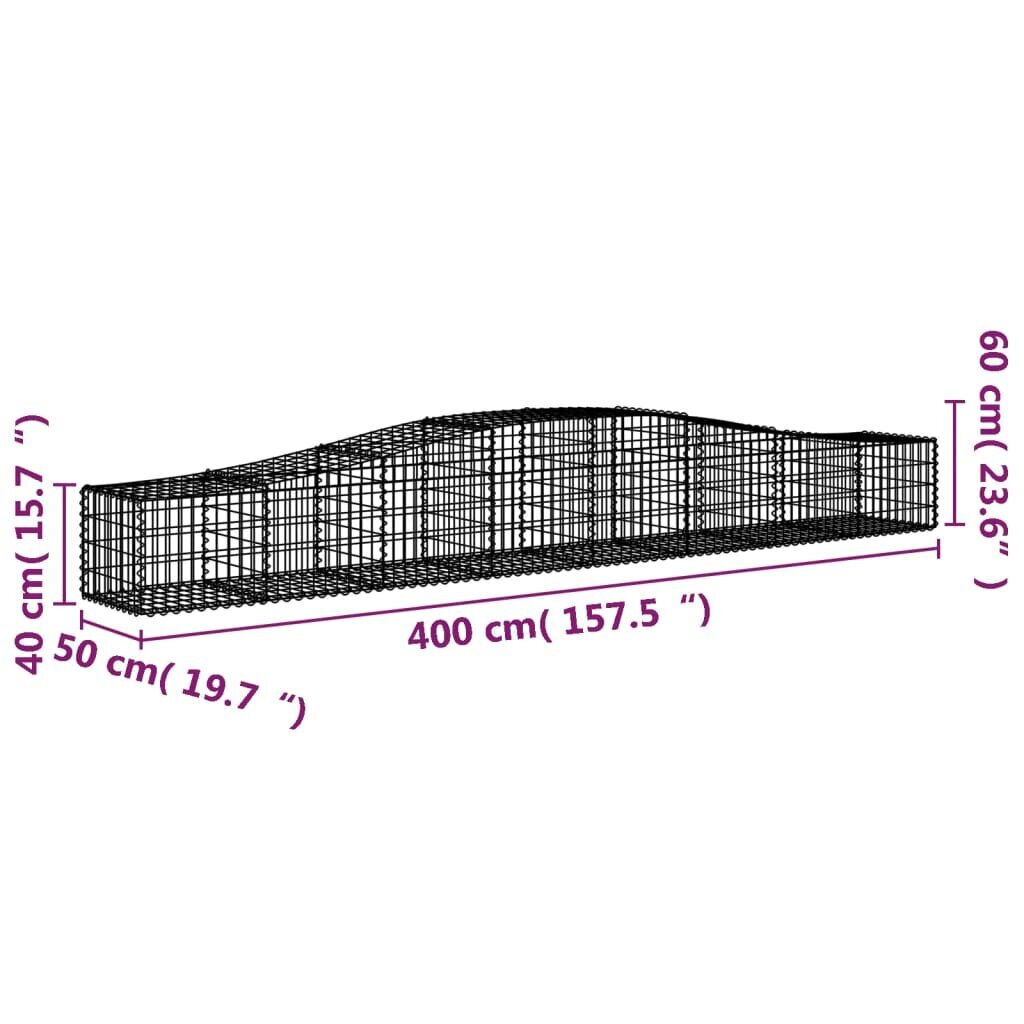 vidaXL Kaarevat kivikorit 7 kpl 400x50x40/60 cm galvanoitu rauta hinta ja tiedot | Aidat ja tarvikkeet | hobbyhall.fi