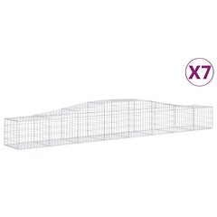 vidaXL Kaarevat kivikorit 7 kpl 400x50x40/60 cm galvanoitu rauta hinta ja tiedot | Aidat ja tarvikkeet | hobbyhall.fi