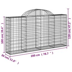 vidaXL Kaarevat kivikorit 6 kpl 200x30x100/120 cm galvanoitu rauta hinta ja tiedot | Aidat ja tarvikkeet | hobbyhall.fi