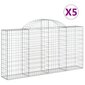 vidaXL Kaarevat kivikorit 5 kpl 200x30x100/120 cm galvanoitu rauta hinta ja tiedot | Aidat ja tarvikkeet | hobbyhall.fi