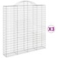 vidaXL Kaarevat kivikorit 3 kpl 200x30x200/220 cm galvanoitu rauta hinta ja tiedot | Aidat ja tarvikkeet | hobbyhall.fi