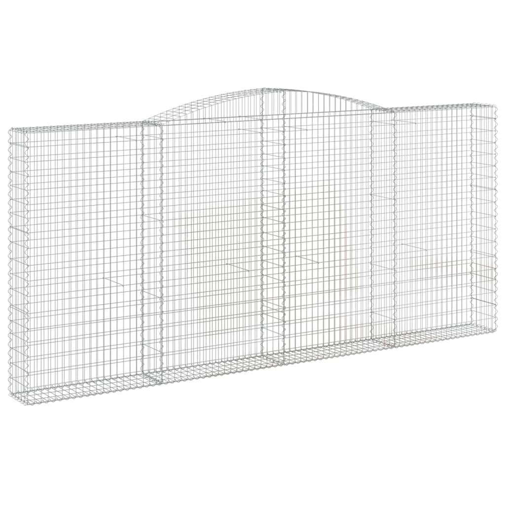 vidaXL Kaarevat kivikorit 4 kpl 400x30x180/200 cm galvanoitu rauta hinta ja tiedot | Aidat ja tarvikkeet | hobbyhall.fi