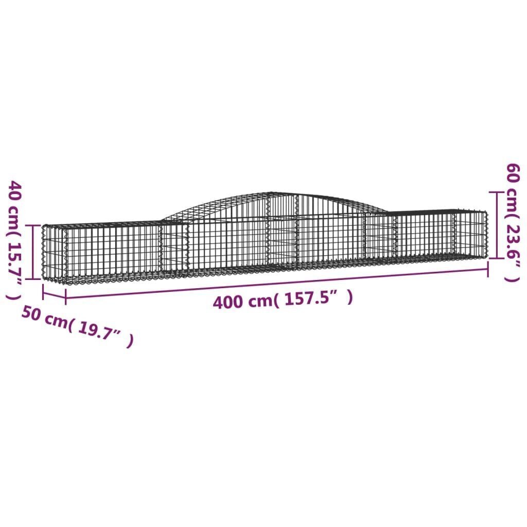 vidaXL Kaarevat kivikorit 6 kpl 400x50x40/60 cm galvanoitu rauta hinta ja tiedot | Aidat ja tarvikkeet | hobbyhall.fi