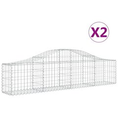 vidaXL Kaarevat kivikorit 2 kpl 200x30x40/60 cm galvanoitu rauta hinta ja tiedot | Aidat ja tarvikkeet | hobbyhall.fi