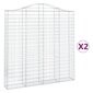 vidaXL Kaarevat kivikorit 2 kpl 200x30x200/220 cm galvanoitu rauta hinta ja tiedot | Aidat ja tarvikkeet | hobbyhall.fi