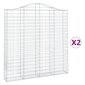 vidaXL Kaarevat kivikorit 2 kpl 200x30x200/220 cm galvanoitu rauta hinta ja tiedot | Aidat ja tarvikkeet | hobbyhall.fi