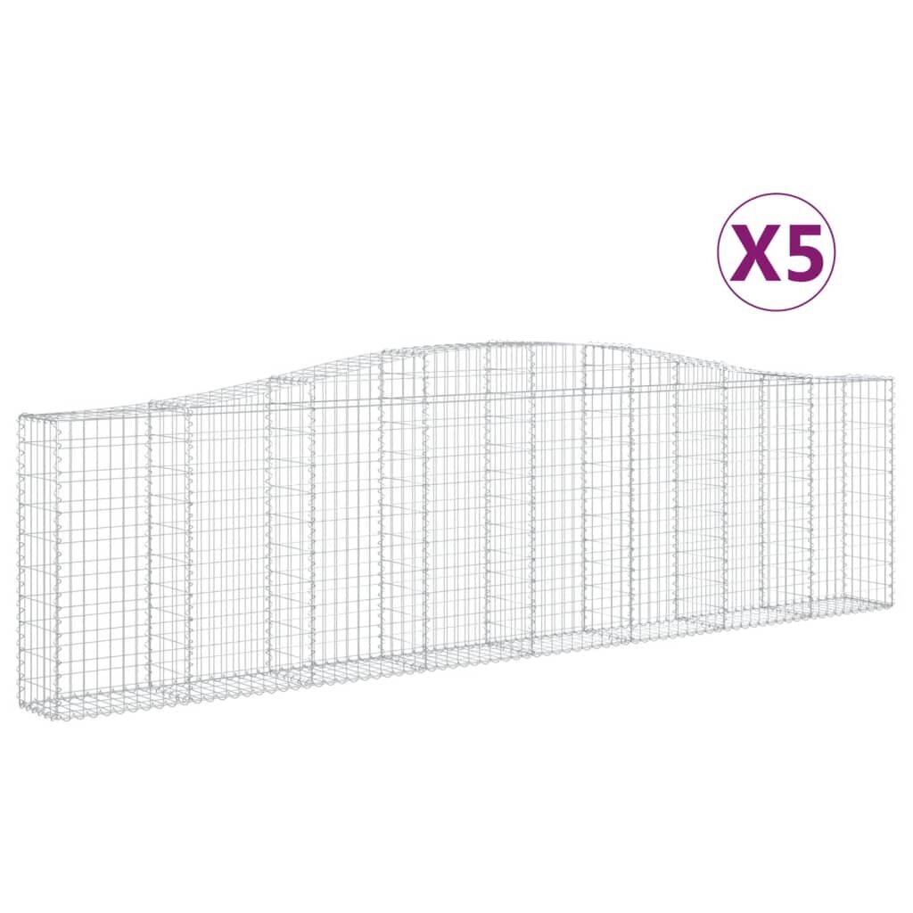 vidaXL Kaarevat kivikorit 5 kpl 400x30x100/120 cm galvanoitu rauta hinta ja tiedot | Aidat ja tarvikkeet | hobbyhall.fi