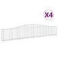 vidaXL Kaarevat kivikorit 4 kpl 400x30x60/80 cm galvanoitu rauta hinta ja tiedot | Aidat ja tarvikkeet | hobbyhall.fi