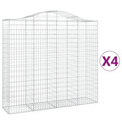 vidaXL Kaarevat kivikorit 4 kpl 200x50x180/200 cm galvanoitu rauta hinta ja tiedot | Aidat ja tarvikkeet | hobbyhall.fi