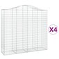 vidaXL Kaarevat kivikorit 4 kpl 200x50x180/200 cm galvanoitu rauta hinta ja tiedot | Aidat ja tarvikkeet | hobbyhall.fi