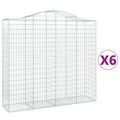 vidaXL Kaarevat kivikorit 6 kpl 200x50x180/200 cm galvanoitu rauta hinta ja tiedot | Aidat ja tarvikkeet | hobbyhall.fi