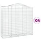 vidaXL Kaarevat kivikorit 6 kpl 200x50x180/200 cm galvanoitu rauta hinta ja tiedot | Aidat ja tarvikkeet | hobbyhall.fi