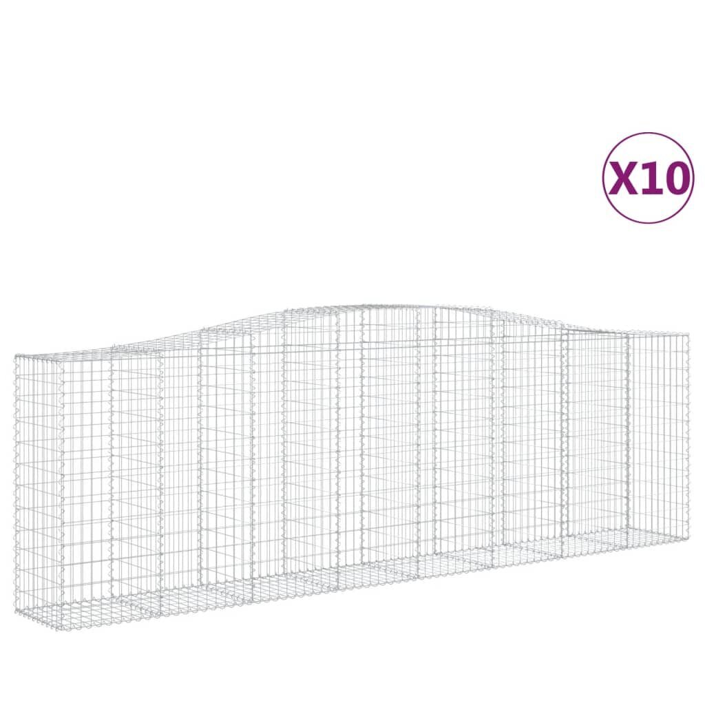 vidaXL Kaarevat kivikorit 10 kpl 400x50x120/140 cm galvanoitu rauta hinta ja tiedot | Aidat ja tarvikkeet | hobbyhall.fi