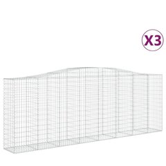 vidaXL Kaarevat kivikorit 3 kpl 400x50x140/160 cm galvanoitu rauta hinta ja tiedot | Aidat ja tarvikkeet | hobbyhall.fi