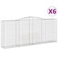 vidaXL Kaarevat kivikorit 6 kpl 400x50x160/180 cm galvanoitu rauta hinta ja tiedot | Aidat ja tarvikkeet | hobbyhall.fi