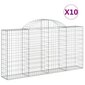 vidaXL Kaarevat kivikorit 10 kpl 200x30x100/120 cm galvanoitu rauta hinta ja tiedot | Aidat ja tarvikkeet | hobbyhall.fi