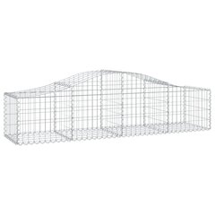 vidaXL Kaarevat kivikorit 4 kpl 200x50x40/60 cm galvanoitu rauta hinta ja tiedot | Aidat ja tarvikkeet | hobbyhall.fi