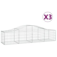 vidaXL Kaarevat kivikorit 3 kpl 200x50x40/60 cm galvanoitu rauta hinta ja tiedot | Aidat ja tarvikkeet | hobbyhall.fi