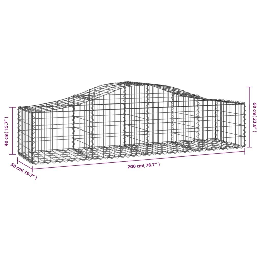 vidaXL Kaarevat kivikorit 3 kpl 200x50x40/60 cm galvanoitu rauta hinta ja tiedot | Aidat ja tarvikkeet | hobbyhall.fi