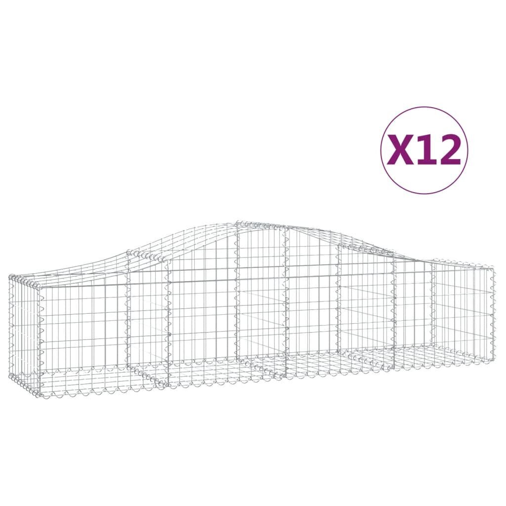 vidaXL Kaarevat kivikorit 12 kpl 200x50x40/60 cm galvanoitu rauta hinta ja tiedot | Aidat ja tarvikkeet | hobbyhall.fi