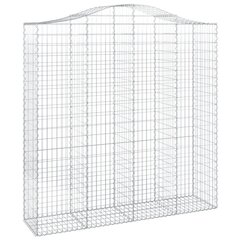 vidaXL Kaarevat kivikorit 4 kpl 200x50x200/220 cm galvanoitu rauta hinta ja tiedot | Aidat ja tarvikkeet | hobbyhall.fi