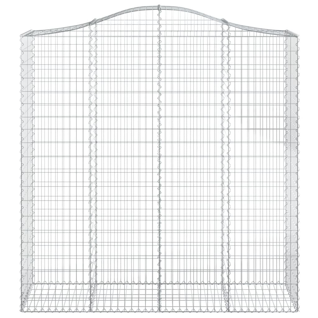 vidaXL Kaarevat kivikorit 4 kpl 200x50x200/220 cm galvanoitu rauta hinta ja tiedot | Aidat ja tarvikkeet | hobbyhall.fi