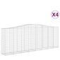 vidaXL Kaarevat kivikorit 4 kpl 400x50x140/160 cm galvanoitu rauta hinta ja tiedot | Aidat ja tarvikkeet | hobbyhall.fi