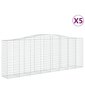 vidaXL Kaarevat kivikorit 5 kpl 400x50x140/160 cm galvanoitu rauta hinta ja tiedot | Aidat ja tarvikkeet | hobbyhall.fi