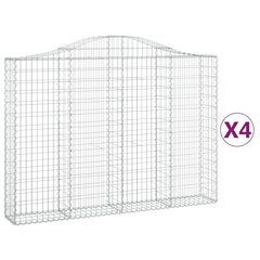 vidaXL Kaarevat kivikorit 4 kpl 200x30x140/160 cm galvanoitu rauta hinta ja tiedot | Aidat ja tarvikkeet | hobbyhall.fi