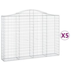 vidaXL Kaarevat kivikorit 5 kpl 200x30x140/160 cm galvanoitu rauta hinta ja tiedot | Aidat ja tarvikkeet | hobbyhall.fi