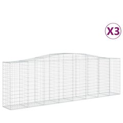 vidaXL Kaarevat kivikorit 3 kpl 400x50x120/140 cm galvanoitu rauta hinta ja tiedot | Aidat ja tarvikkeet | hobbyhall.fi