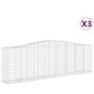 vidaXL Kaarevat kivikorit 3 kpl 400x50x120/140 cm galvanoitu rauta hinta ja tiedot | Aidat ja tarvikkeet | hobbyhall.fi