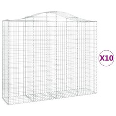 vidaXL Kaarevat kivikorit 10 kpl 200x50x160/180 cm galvanoitu rauta hinta ja tiedot | Aidat ja tarvikkeet | hobbyhall.fi