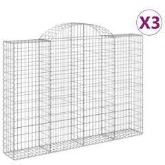 vidaXL Kaarevat kivikorit 3 kpl 200x30x140/160 cm galvanoitu rauta hinta ja tiedot | Aidat ja tarvikkeet | hobbyhall.fi