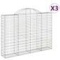 vidaXL Kaarevat kivikorit 3 kpl 200x30x140/160 cm galvanoitu rauta hinta ja tiedot | Aidat ja tarvikkeet | hobbyhall.fi