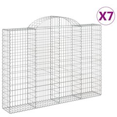 vidaXL Kaarevat kivikorit 7 kpl 200x30x140/160 cm galvanoitu rauta hinta ja tiedot | Aidat ja tarvikkeet | hobbyhall.fi