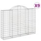 vidaXL Kaarevat kivikorit 9 kpl 200x30x140/160 cm galvanoitu rauta hinta ja tiedot | Aidat ja tarvikkeet | hobbyhall.fi