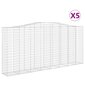 vidaXL Kaarevat kivikorit 5 kpl 400x50x180/200 cm galvanoitu rauta hinta ja tiedot | Aidat ja tarvikkeet | hobbyhall.fi