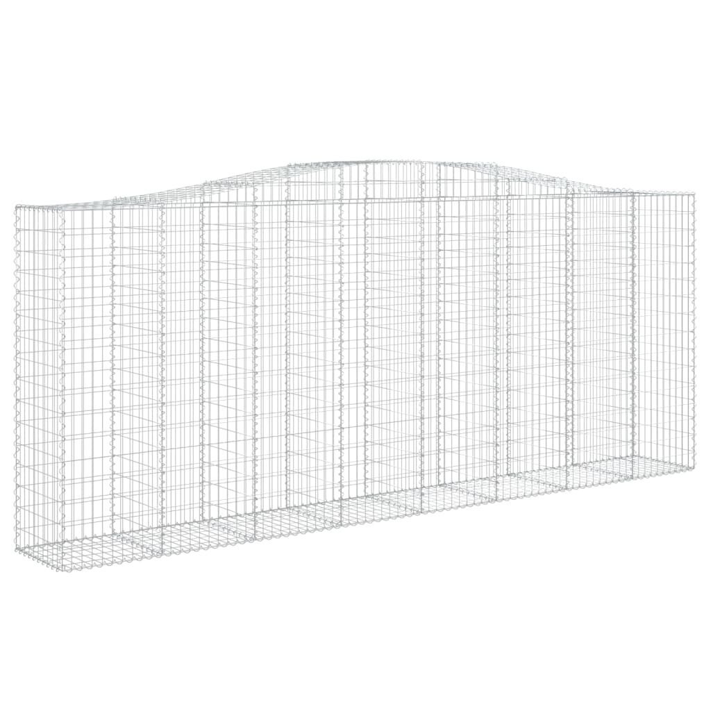 vidaXL Kaarevat kivikorit 4 kpl 400x50x160/180 cm galvanoitu rauta hinta ja tiedot | Aidat ja tarvikkeet | hobbyhall.fi