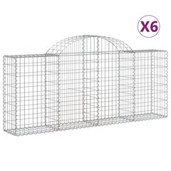 vidaXL Kaarevat kivikorit 6 kpl 200x30x80/100 cm galvanoitu rauta hinta ja tiedot | Aidat ja tarvikkeet | hobbyhall.fi