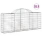 vidaXL Kaarevat kivikorit 15 kpl 200x30x80/100 cm galvanoitu rauta hinta ja tiedot | Aidat ja tarvikkeet | hobbyhall.fi