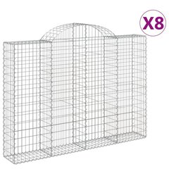 vidaXL Kaarevat kivikorit 8 kpl 200x30x140/160 cm galvanoitu rauta hinta ja tiedot | Aidat ja tarvikkeet | hobbyhall.fi